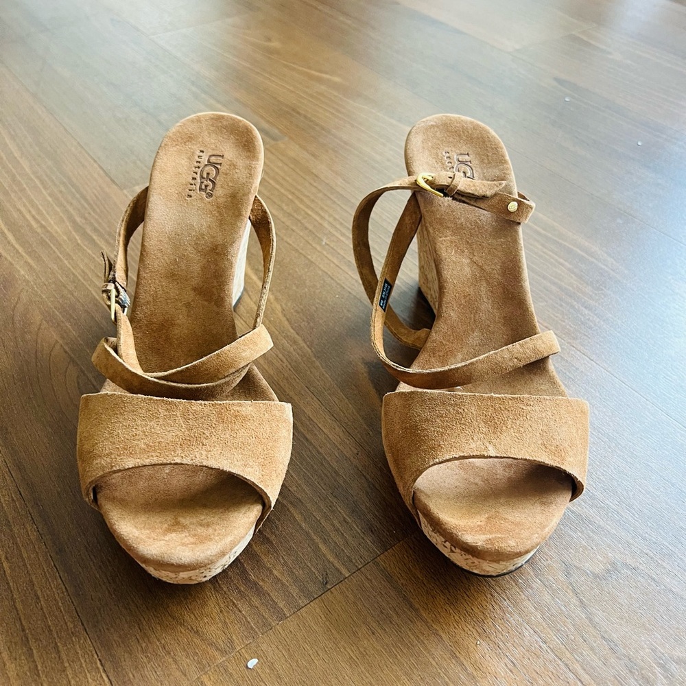 Ugg Australia wedge suede sandals. Comes in box.